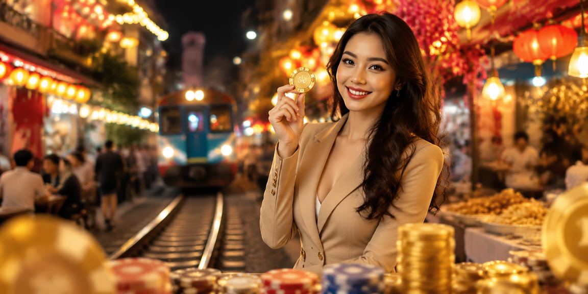 Người dùng Hà Nội trải nghiệm trò chơi casino trực tuyến tại chợ đêm với không khí sôi động