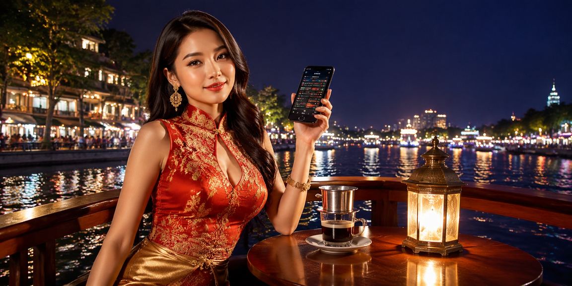 Người dùng Hà Nội đăng nhập xsmnxsmn trên điện thoại tại quán cà phê